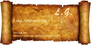 Lay Geraszim névjegykártya